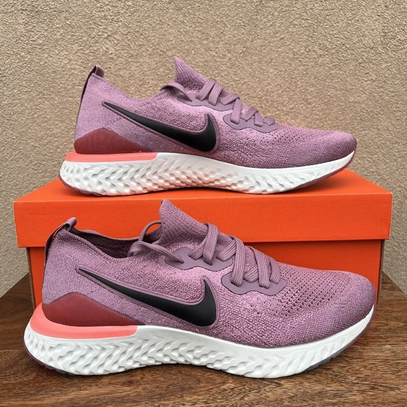 Nike Epic React Flyknit 2 Plum Dust Low Top Running Shoes BQ8927-500 Womens NEW - Picture 1 of 7